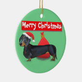 Merry KerstSanta Dachshund Ornament (Rechts)