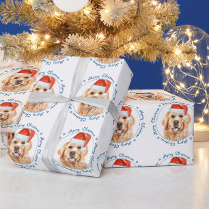 Merry KerstSanta Dog Golden Retriever Cadeaupapier
