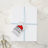 Merry KerstSanta Hat Gift Label Cadeaulabel (Met Touw)