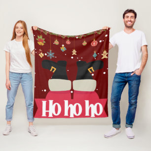 Merry KerstSanta Ho Ho Ho Fleece Deken