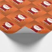 Merry Kerstsanta oranje Cadeaupapier (Hoek)