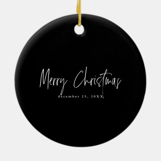 Merry Kerstscript Copy Photo Ceramic Ornament (Achterkant)