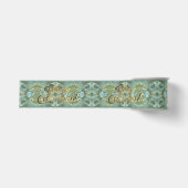Merry Kerstscript Gold Turquoise Green Grosgrain Lint (Voorkant)