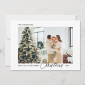 Merry kerstscript Kaart voor fotofeestdag (Voorkant)