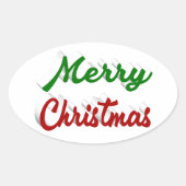 Merry-kerstscript Ovale Sticker (Voorkant)