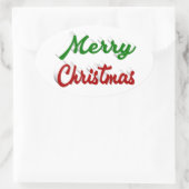 Merry-kerstscript Ovale Sticker (Tas)