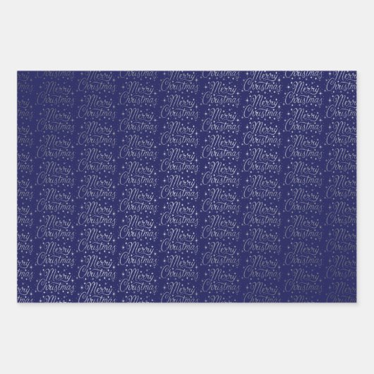 Merry Kerstscript Patroon Inpakpapier Vel (Voorkant 2)