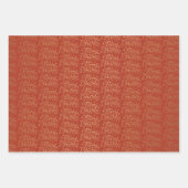Merry Kerstscript Patroon Inpakpapier Vel (Voorkant)