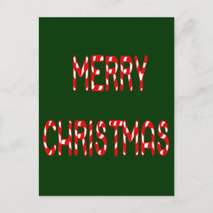 Merry kerstsnoe Cane Font Feestdagenkaart