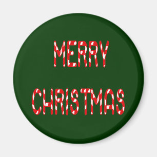 Merry kerstsnoe Cane Font Magneet