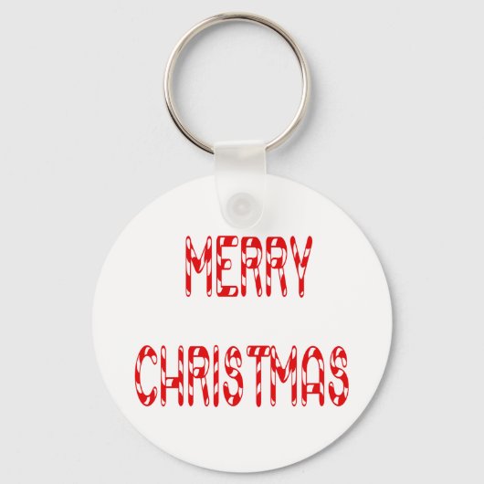 Merry kerstsnoe Cane Font Sleutelhanger (Voorkant)
