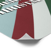 Merry kerstsnoe Cane Striped Pattern Poster (Hoek)