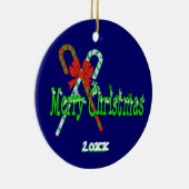 Merry-kerstsnoeprietten Keramisch Ornament (Rechts)