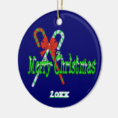 Merry-kerstsnoeprietten Keramisch Ornament (Links)