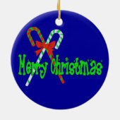 Merry-kerstsnoeprietten Keramisch Ornament (Achterkant)