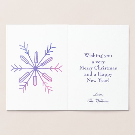 Merry Kerstsnowflake Folie Kaarten (Binnen)