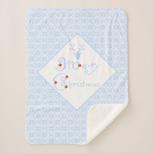 Merry Kerstsnowflake Patronen Sherpa Deken (Voorkant)