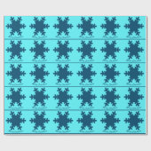 Merry Kerstsnowflake Pattern Blue Cute Trendy Cadeaupapier (Vlak)