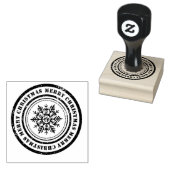 Merry Kerstsnowflake Rubberstempel (Gestempeld)