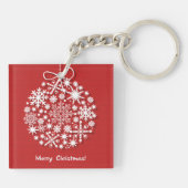 Merry kerstsnowflake Sleutelhanger (Achterkant)