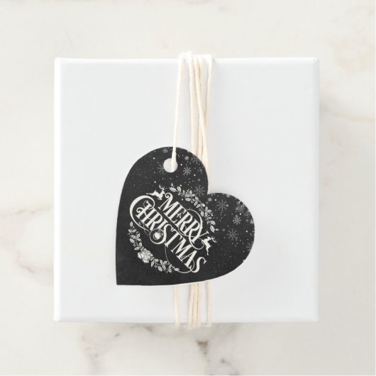 Merry Kerstsnowflakes Boho Chalkboard Bedankjes Labels (In situ)