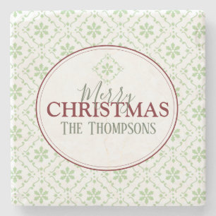 Merry Kerstsnowflakes Trendy Holiday Naam Stenen Onderzetter