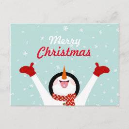 Merry kerstsnowman Briefkaart