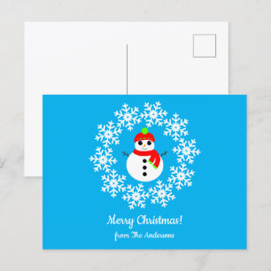 Merry kerstsnowman Briefkaart
