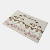 Merry Kerstsnowman Matt Doormat Deurmat (Schuin)
