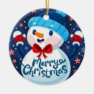 Merry kerstsnowman Ornament