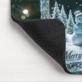 Merry kerstsnowman Ornament Muismat (Hoek)