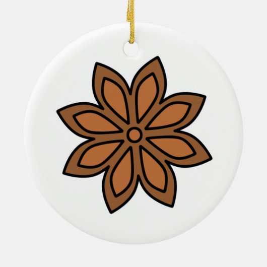 Merry kerstspecices food star anijs keramisch ornament (Achterkant)