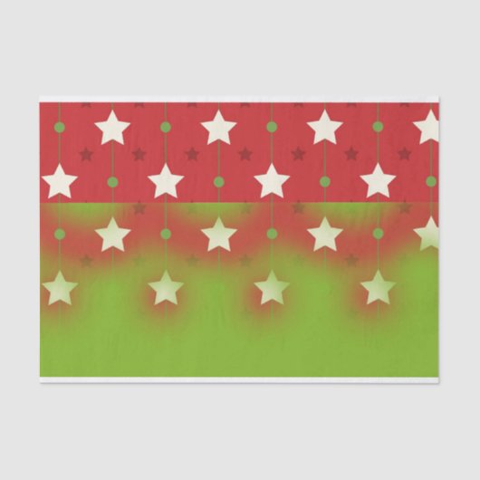 Merry Kerststars Pattern Tissuepapier (Voorkant)