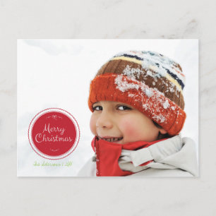 Merry Kerststempel Holiday Foto Briefkaart