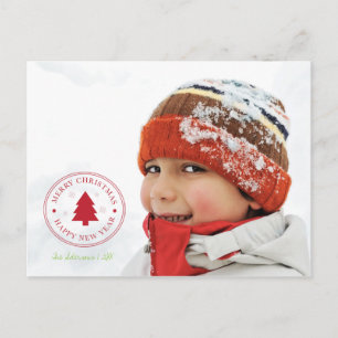 Merry Kerststempel Holiday Foto Briefkaart
