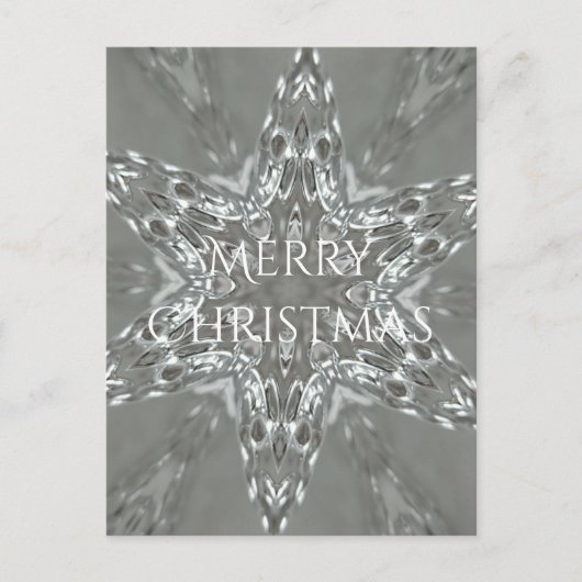 Merry kerstster Antiek Silver Grey Feestdagenkaart (Voorkant)