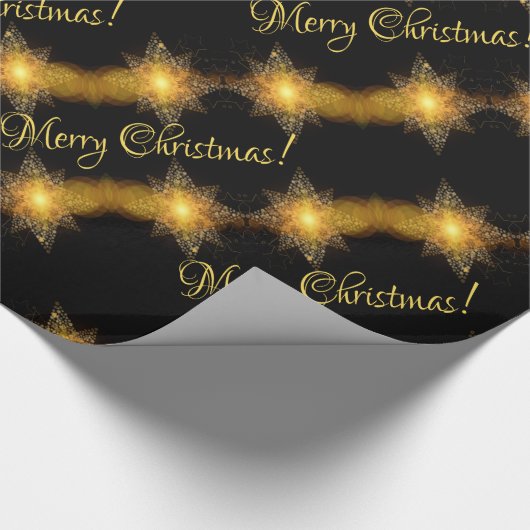 Merry Kerststerren Pattern Star Lights Elegant Cadeaupapier (Hoek)