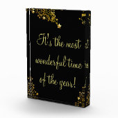 Merry Kerststerren Typografie Black Gold Chic Fotoblokken (Rechts)