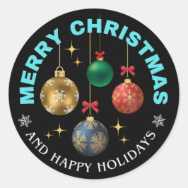 Merry kerststickers ronde sticker