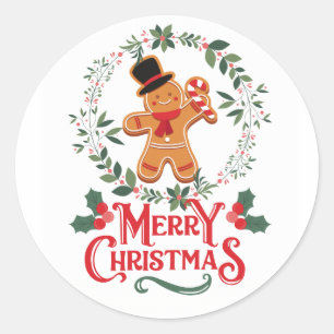 Merry kerststickers ronde sticker
