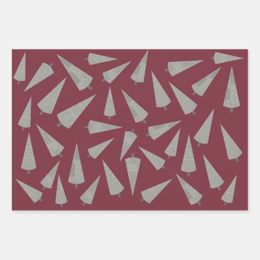 Merry Kerststooth Tree Patroon Inpakpapier Vel (Voorkant 2)