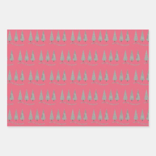 Merry Kerststooth Tree Patroon Inpakpapier Vel (Voorkant)