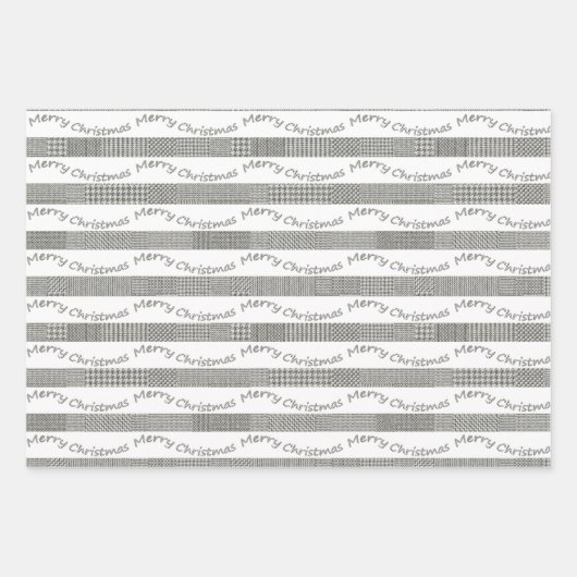 Merry Kerststooth Tree Santa Pattern Inpakpapier Vel (Voorkant 2)
