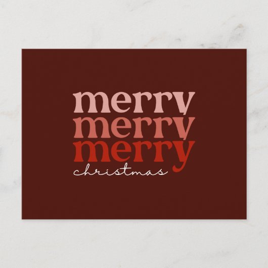 Merry kersttekst Greeting Red Feestdagenkaart (Voorkant)