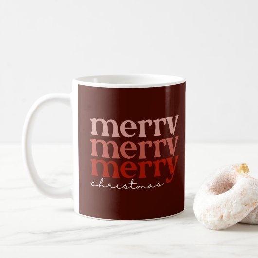 Merry kersttekst Greeting Red Koffiemok (Met donut)
