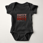 Merry kersttekst Greeting Red Romper (Voorkant)