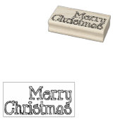 Merry kersttekst Rubber Art Stempel (Gestempeld)