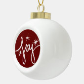 Merry Kersttering Joy Snowflakes Handgetekend Keramische Bal Ornament (Rechts)