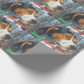 Merry KerstTreeing Walker Coonhound Cadeaupapier (Hoek)