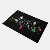 Merry Kersttypografie Deurmat (Schuin)